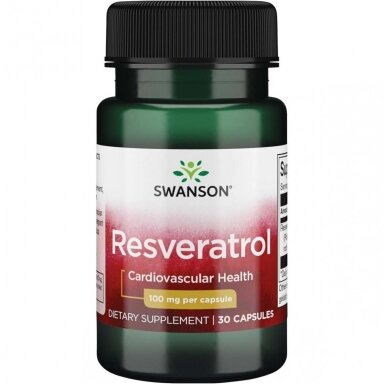Maisto papildas RESVERATROLIS 100MG 30 kap. "SWANSON"