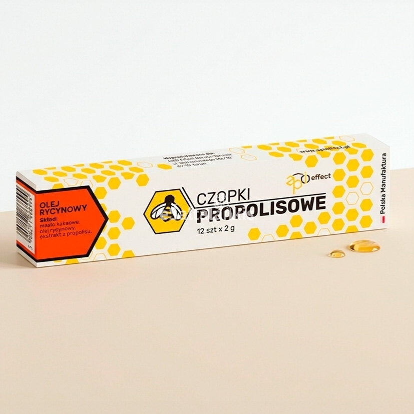 Reaktalines propolio žvakutės su ricinos aliejumi, 12 vnt.