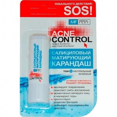 Salicilinis kosmetinis pieštukas nuo spuogų (aknės) , 4,2g. Salicilinis kosmetinis pieštukas nuo spuogų (aknės) , 4,2g.
