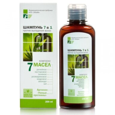 Šampūnas, stabdantis plaukų slinkimą "7 aliejų kompleksas" 200 ml.