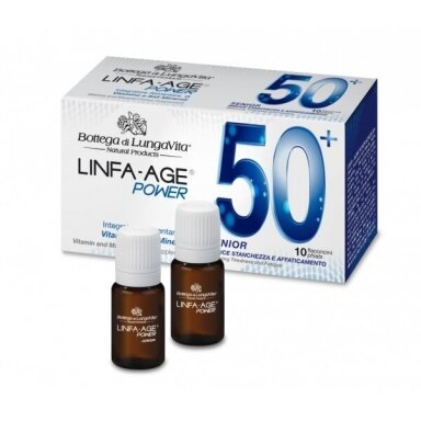 Maisto papildas Senior 50+ LINFA AGE 10 buteliukų po 10 ml.