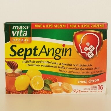 Maisto papildas SeptAngin ledinukai su medumi ir citrina 16vnt.