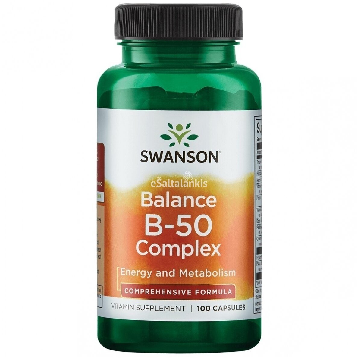 Maisto papildas VITAMINŲ B KOMPLEKSAS 100 kap. "SWANSON" Maisto papildas VITAMINŲ B KOMPLEKSAS 100 kap. "SWANSON"