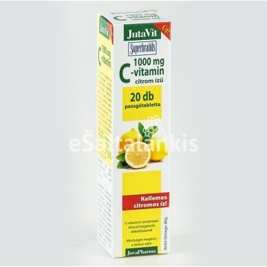 Maisto papildas Vitaminas C 1000 mg. 20 tirpių tab. citrinų skonio "JutaVit"