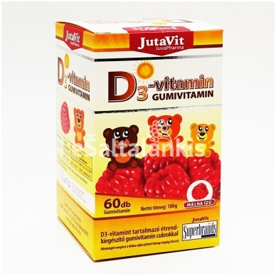 Maisto papildas Vitaminas D3 guminukai 60vnt. "JutaVit"