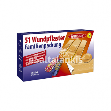 WUNDMED pleistrų rinkinys, 51 vnt. WUNDMED pleistrų rinkinys, 51 vnt.