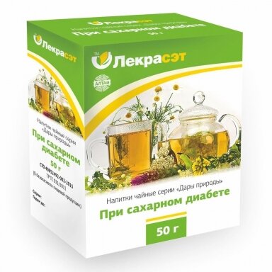 Žolelių arbata "Gamtos turtai" Diabetui 50g. "LekraSet" Žolelių arbata "Gamtos turtai" Diabetui 50g. "LekraSet"